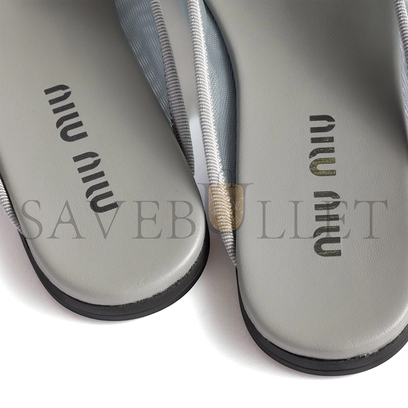 MIU MIU MESH FABRIC SLIPPERS 5R595E